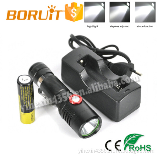 Boruit New Model Torch 229 Light Gradient Hand-held LED Flashlight CREE L2 with Micro-USB